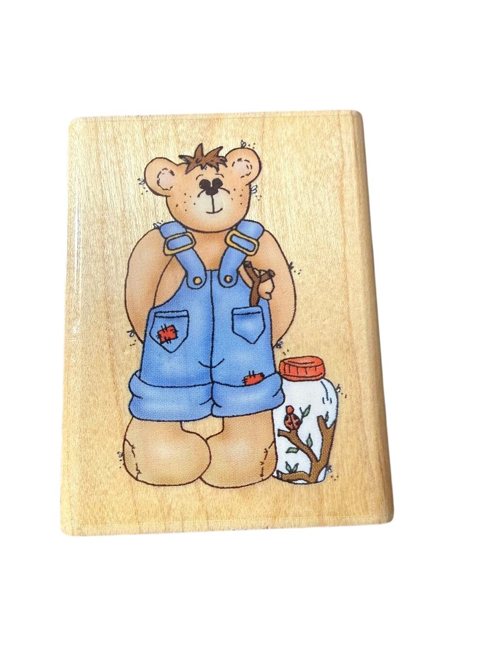 Dawn McLaughlin Inkadinkado Young Boy Bear Bug Jar Rubber Stamp